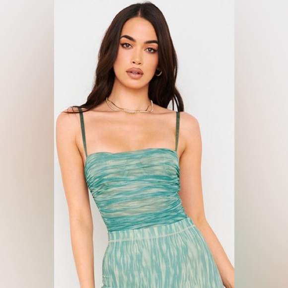 House of CB green pearl ivy bodysuit L - Picture 1 of 7